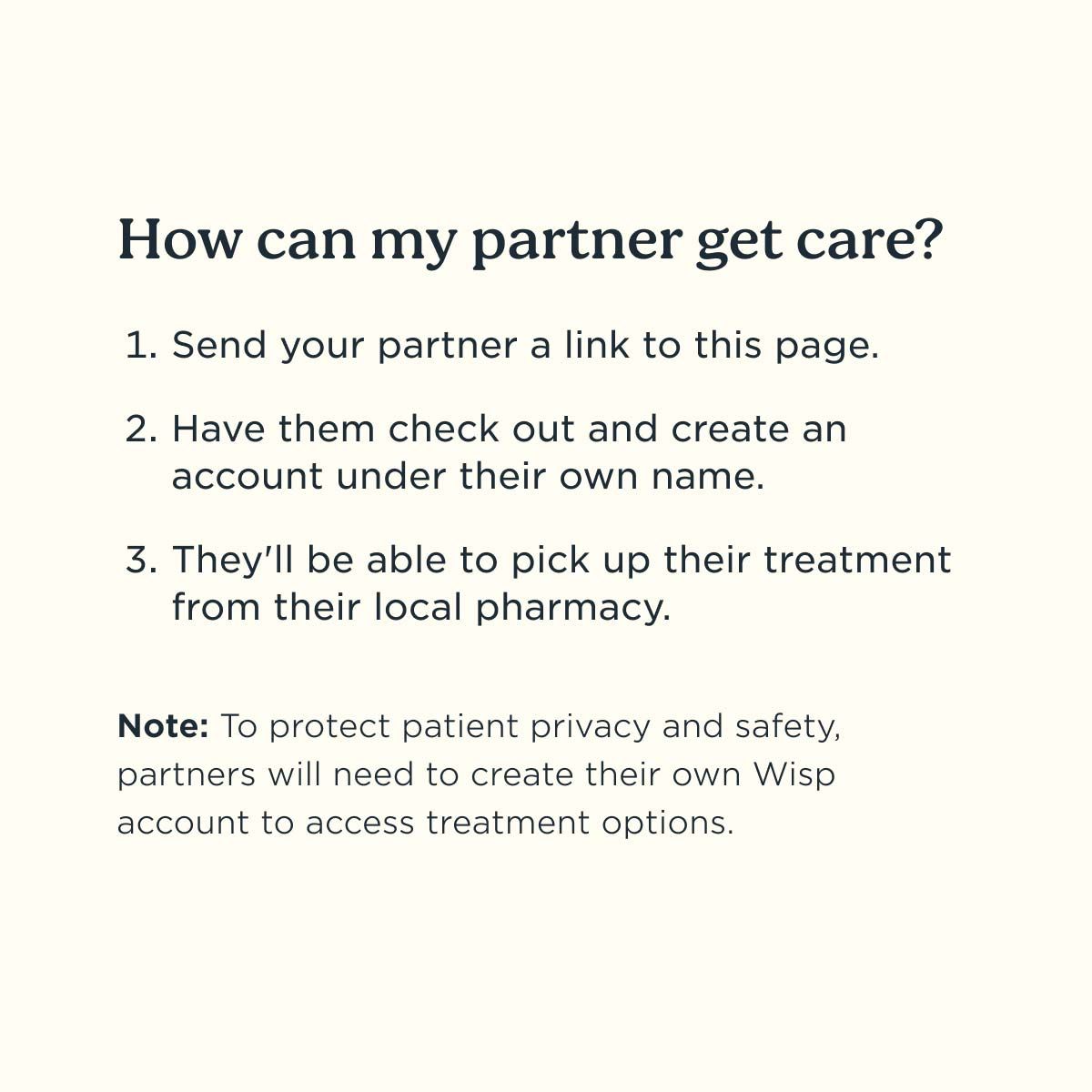 Steps on how to get partner treatment for BV