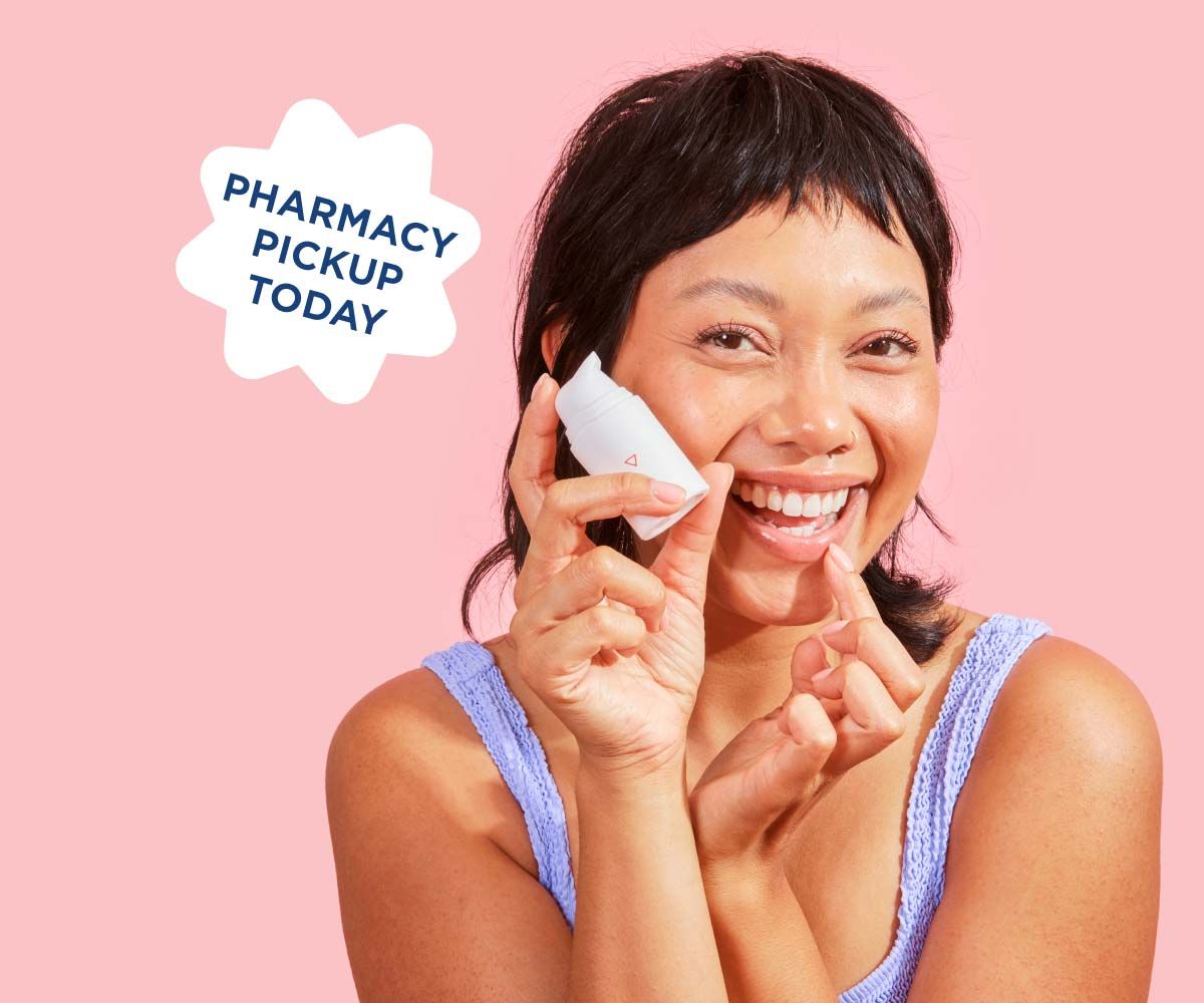 A beautiful woman treats a cold sore with Wisp prescription herpes medication