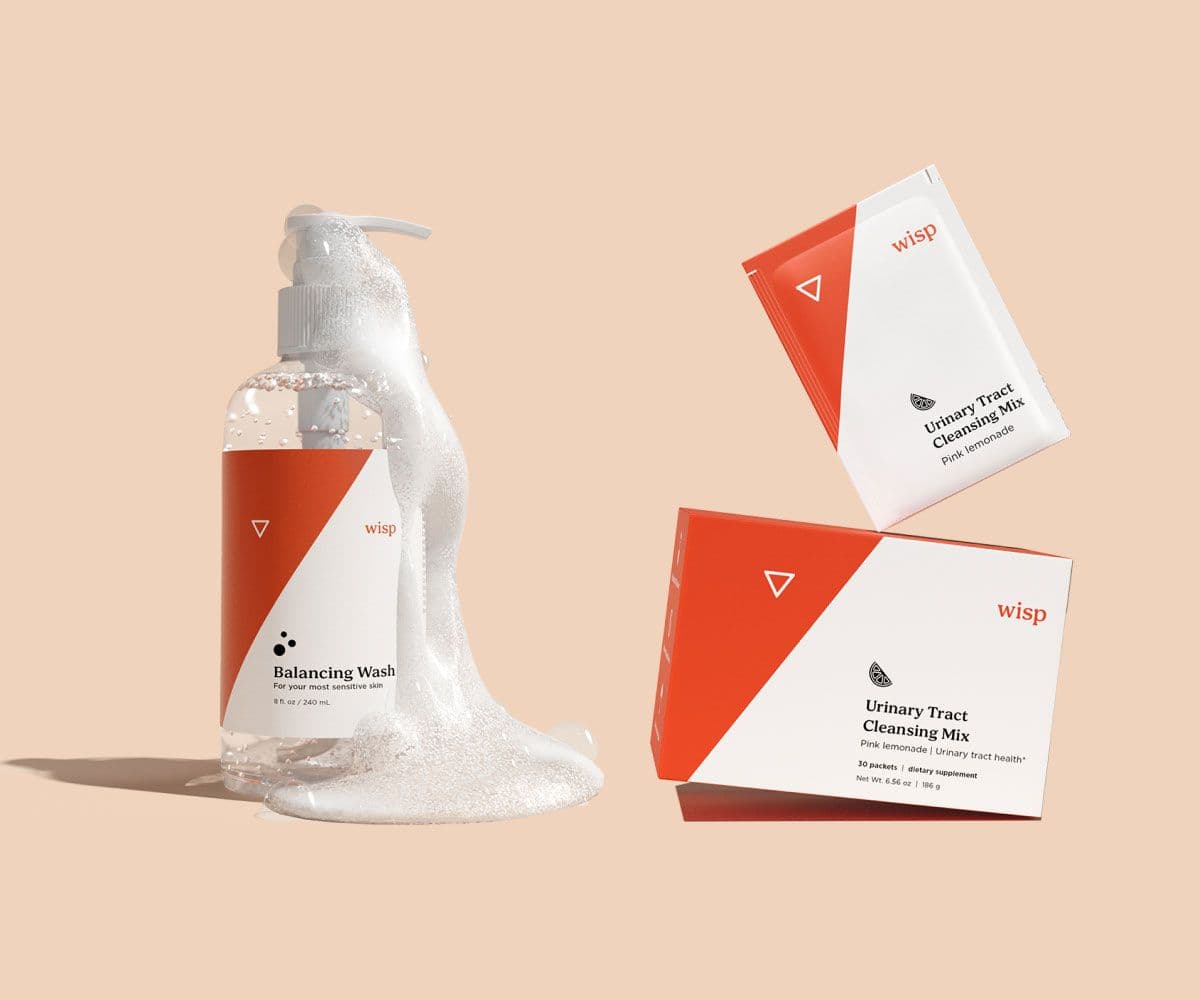 Balancing Wash and Urinary Tract Duo on a cream surface