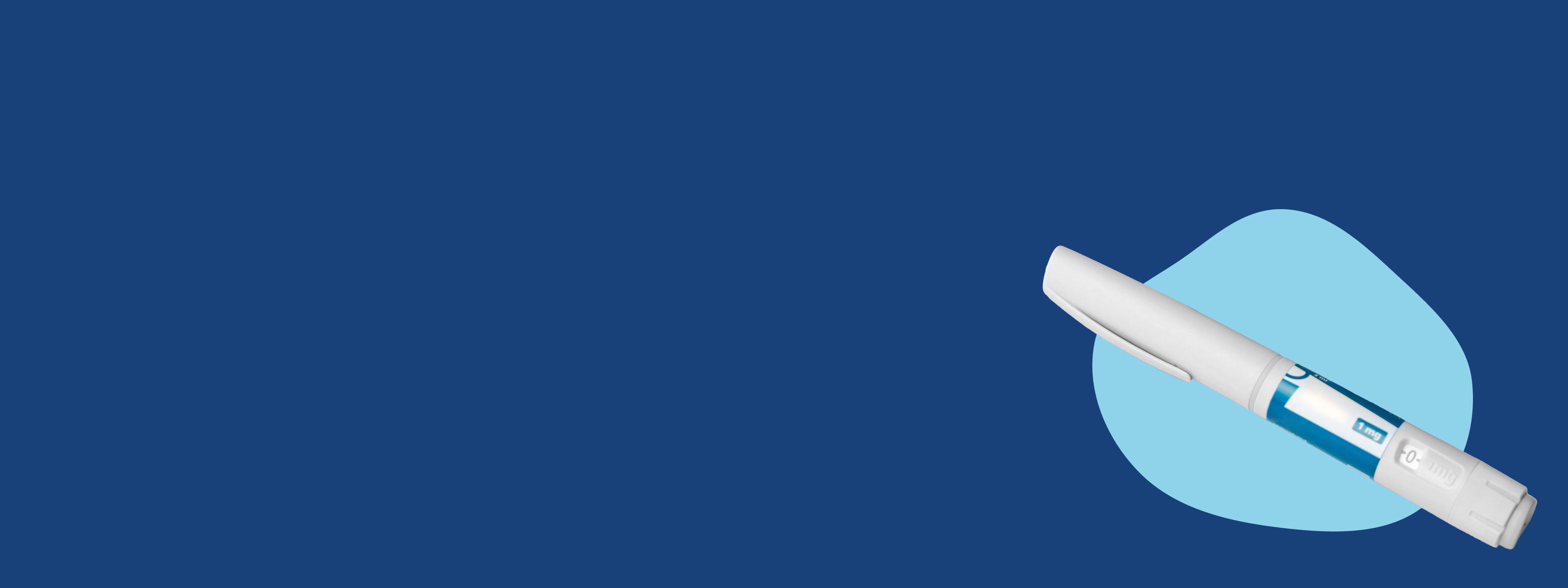A Wegovy injectable on a blue background