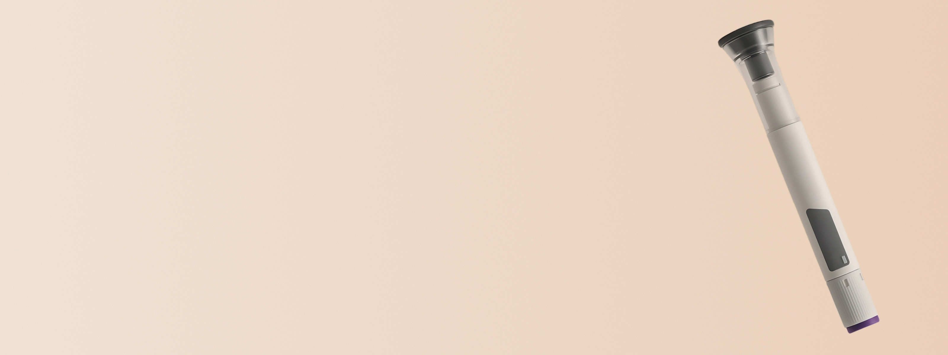A Mounjaro injectable on a beige background