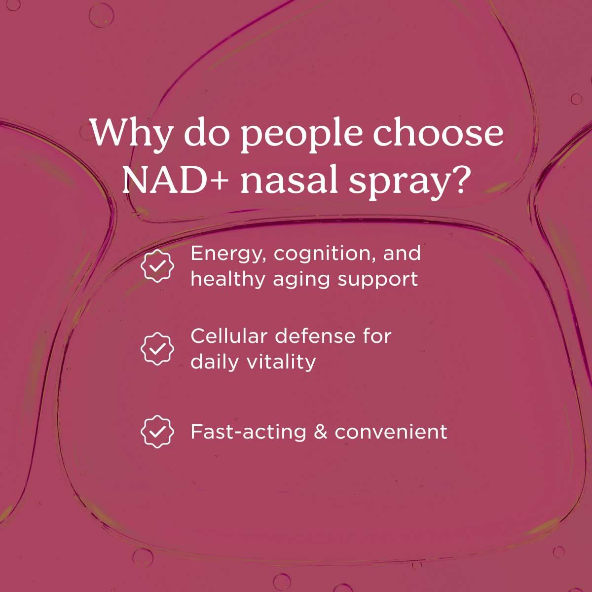 A burgundy background with information about NAD nasal spray