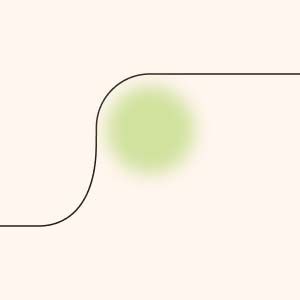 An illustration of a fuzzy green dot and thin black linework