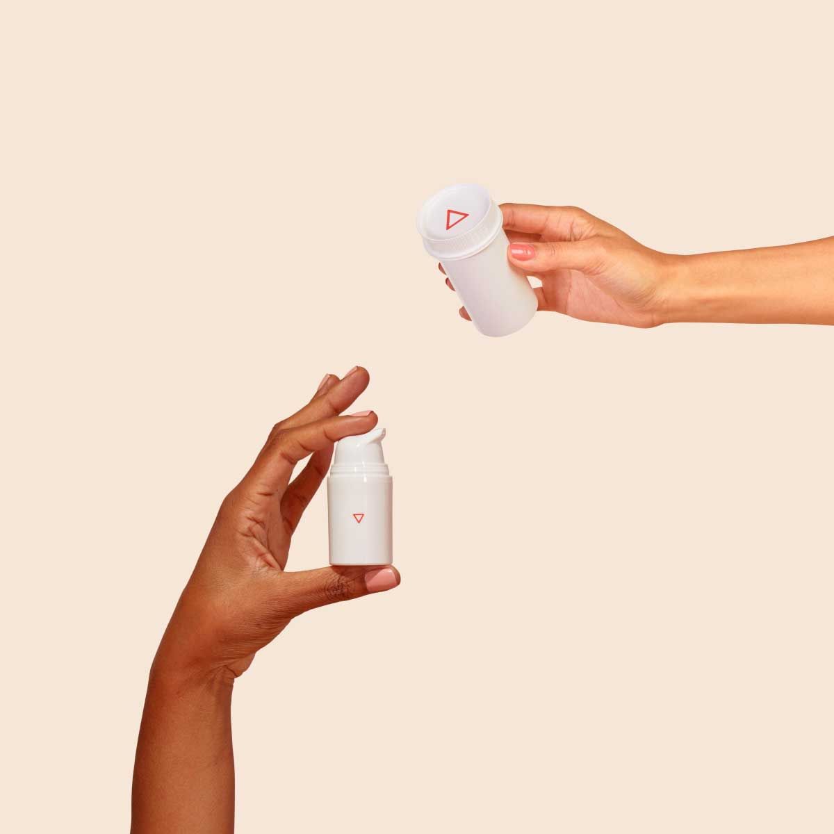 Various Wisp products in people's hands with a cream background