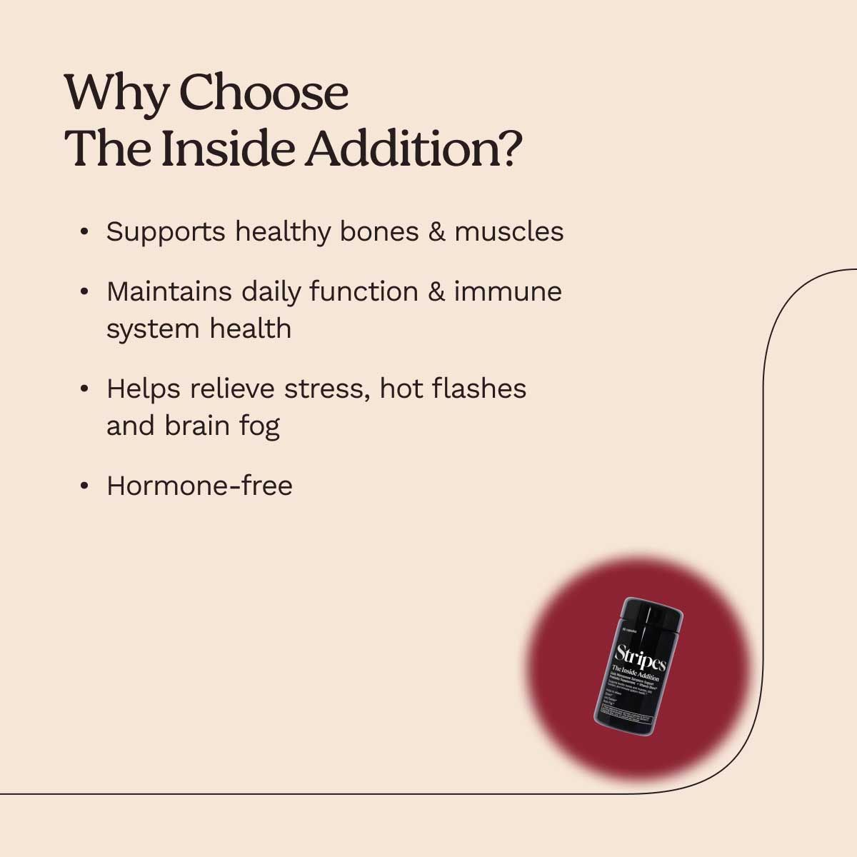 The inside addition by Stripes Beauty with USPs about the product