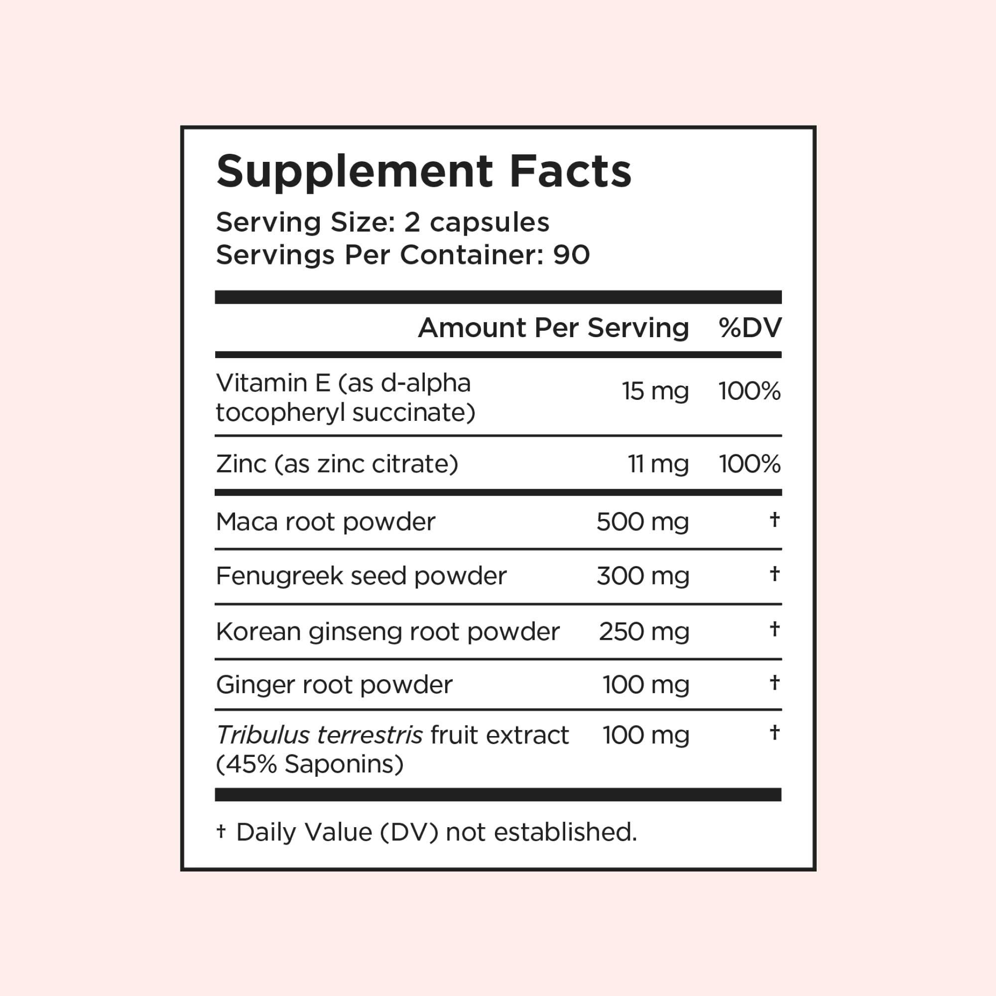 Supplement Facts for Wisp Lift for Her Libido Supplement