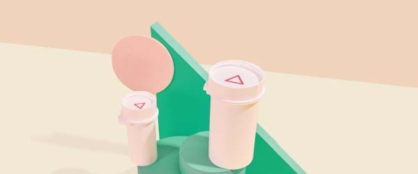 Various Wisp products with colorful abstract shapes on a cream surface