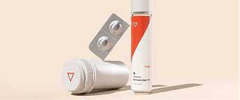 Various Wisp products in front of a cream background