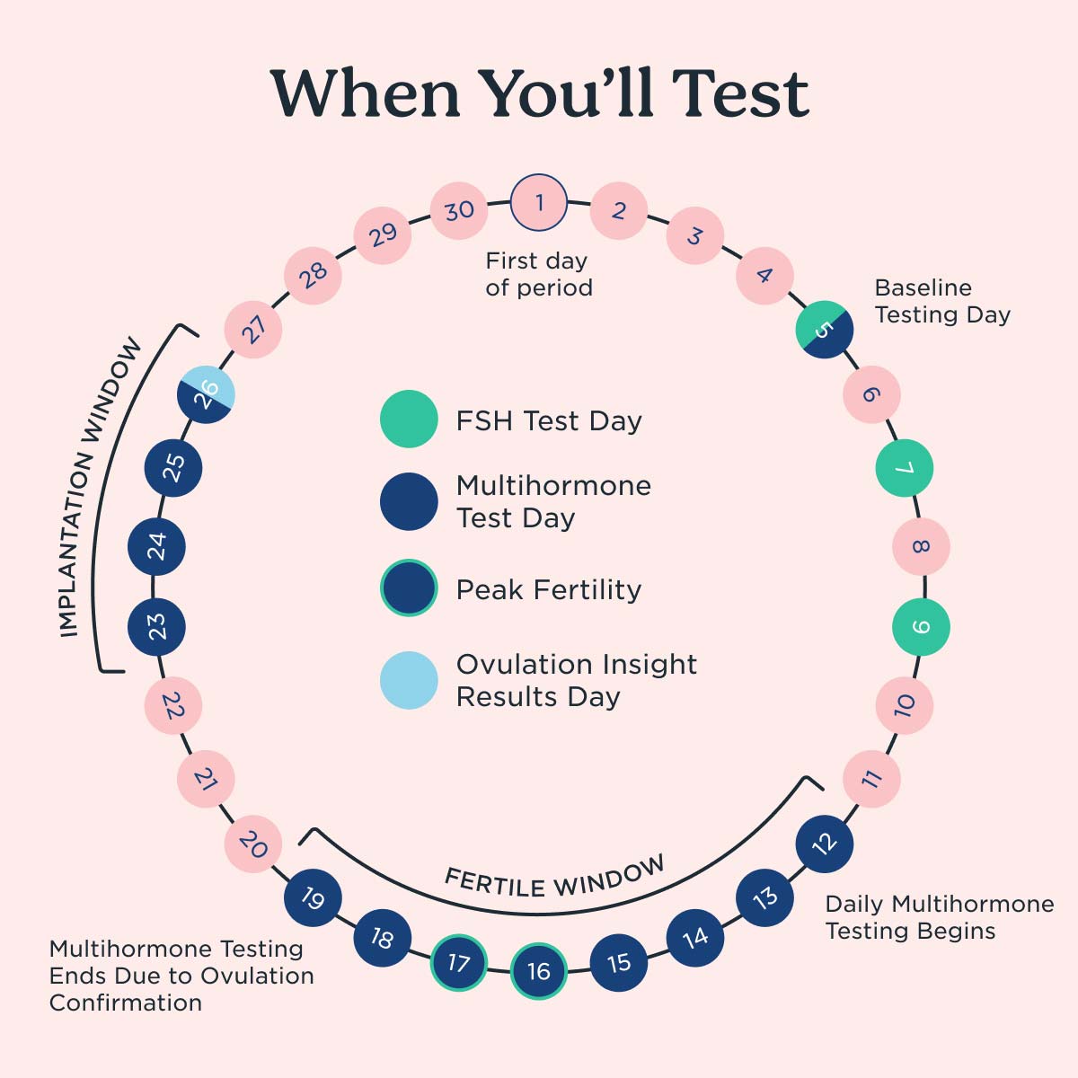 A graphic showing when to test