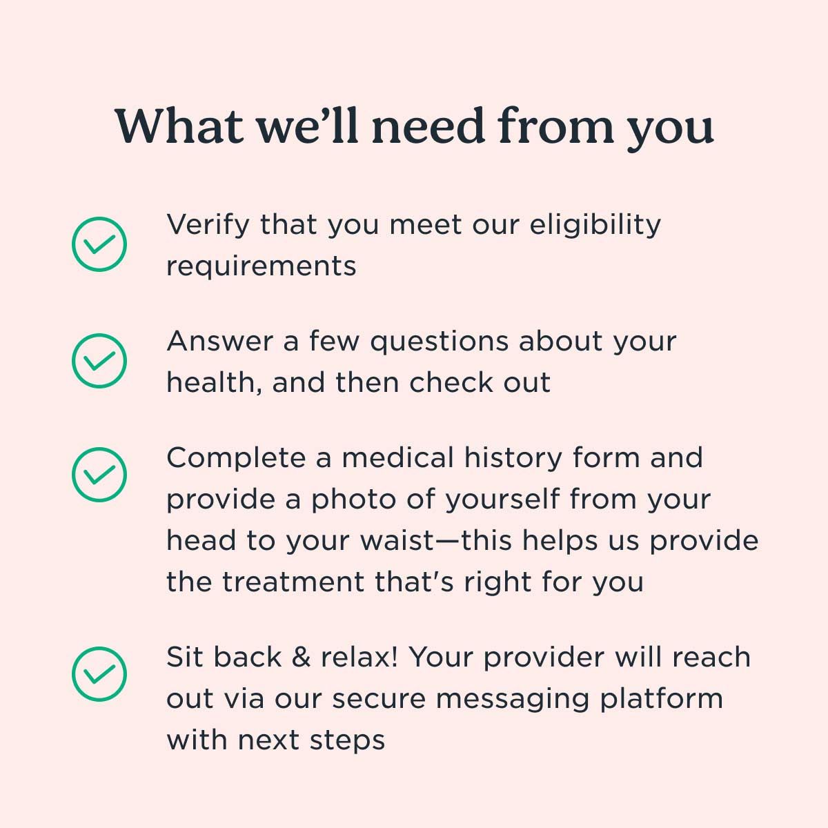 A graphic explaining the requirements and steps for Wisp's weight care treatment options