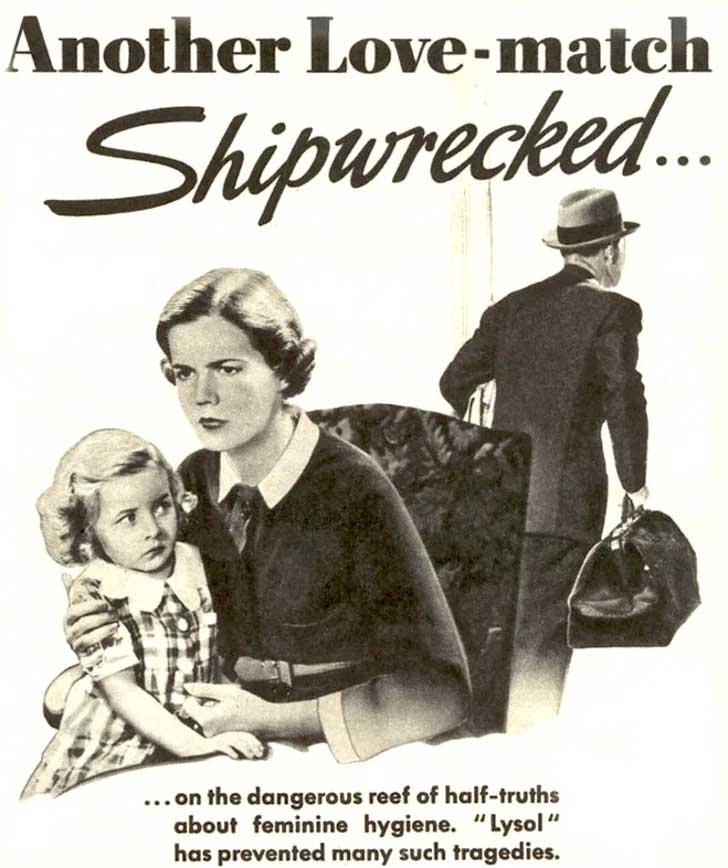 A vintage ad promoting Lysol for feminine hygiene
