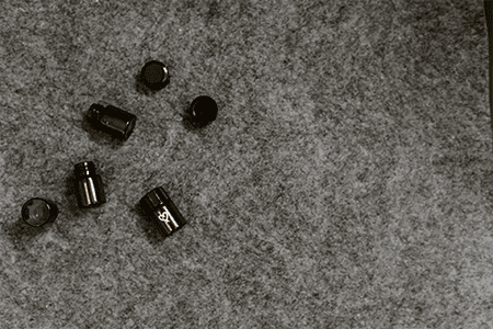 Glass jars scattered on carpet